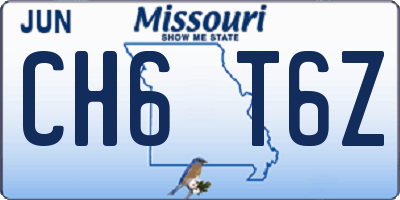 MO license plate CH6T6Z
