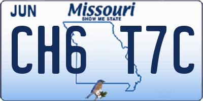 MO license plate CH6T7C