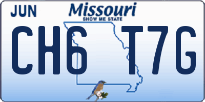 MO license plate CH6T7G