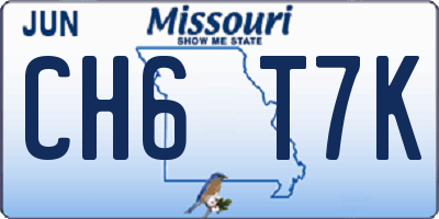 MO license plate CH6T7K