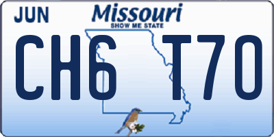 MO license plate CH6T7O