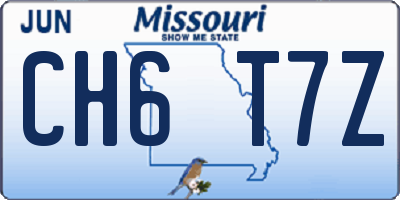 MO license plate CH6T7Z