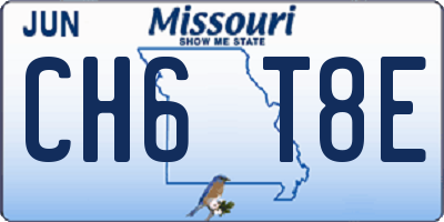 MO license plate CH6T8E