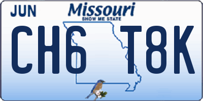 MO license plate CH6T8K