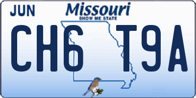 MO license plate CH6T9A