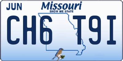 MO license plate CH6T9I