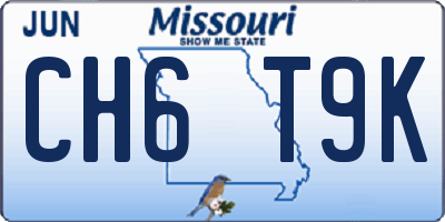 MO license plate CH6T9K