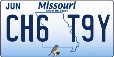 MO license plate CH6T9Y
