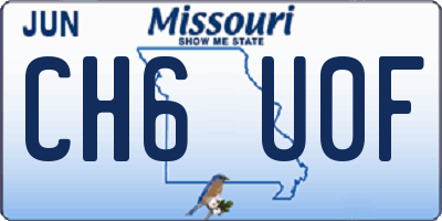 MO license plate CH6U0F