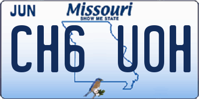 MO license plate CH6U0H