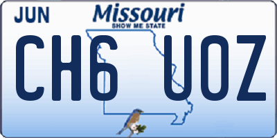 MO license plate CH6U0Z