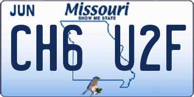 MO license plate CH6U2F