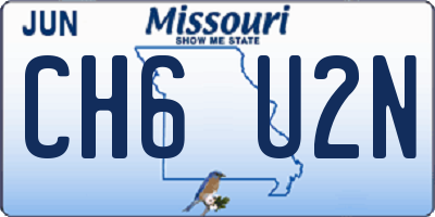 MO license plate CH6U2N