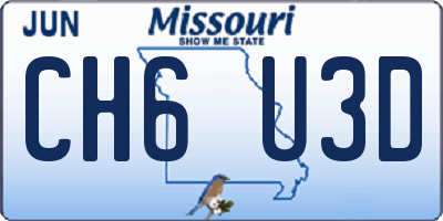 MO license plate CH6U3D