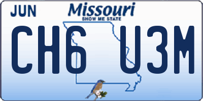 MO license plate CH6U3M
