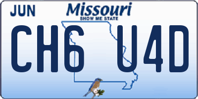 MO license plate CH6U4D
