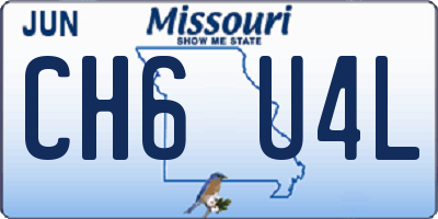 MO license plate CH6U4L