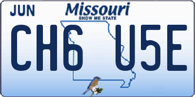 MO license plate CH6U5E
