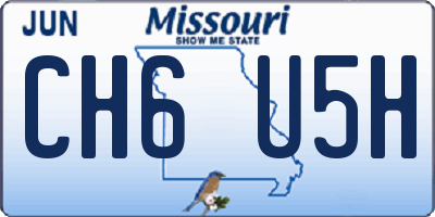 MO license plate CH6U5H