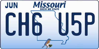 MO license plate CH6U5P