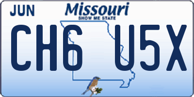 MO license plate CH6U5X