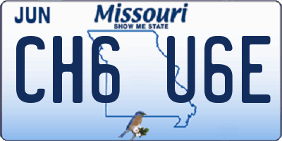 MO license plate CH6U6E
