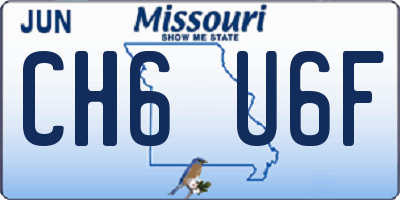MO license plate CH6U6F