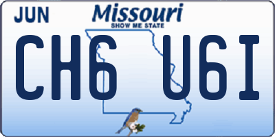MO license plate CH6U6I