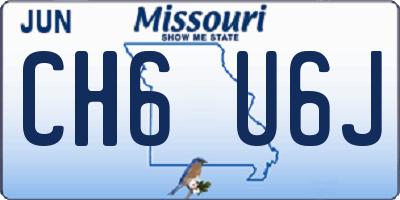 MO license plate CH6U6J
