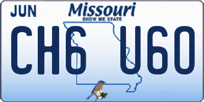 MO license plate CH6U6O
