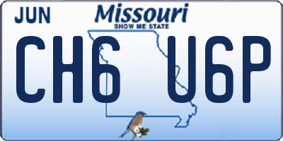 MO license plate CH6U6P