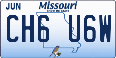 MO license plate CH6U6W