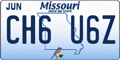 MO license plate CH6U6Z