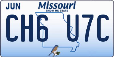 MO license plate CH6U7C