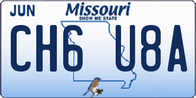 MO license plate CH6U8A