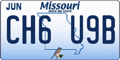 MO license plate CH6U9B