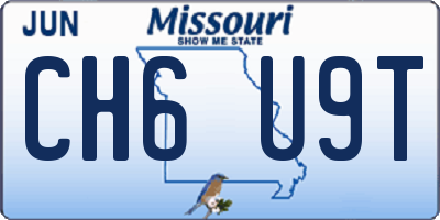 MO license plate CH6U9T