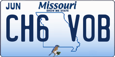 MO license plate CH6V0B