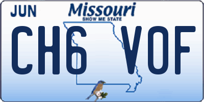 MO license plate CH6V0F