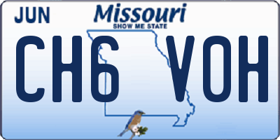 MO license plate CH6V0H