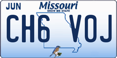MO license plate CH6V0J