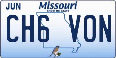MO license plate CH6V0N