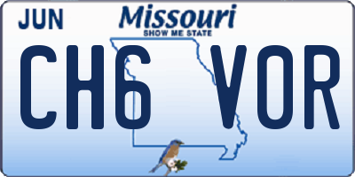 MO license plate CH6V0R