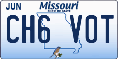 MO license plate CH6V0T