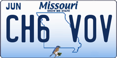 MO license plate CH6V0V