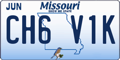 MO license plate CH6V1K