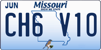 MO license plate CH6V1O