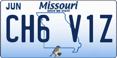 MO license plate CH6V1Z