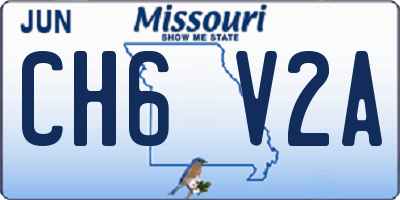 MO license plate CH6V2A