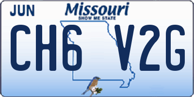 MO license plate CH6V2G